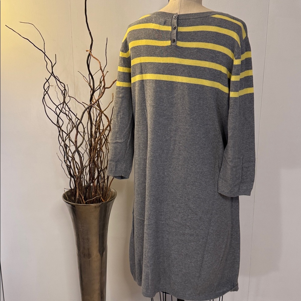 Old Navy Gray and Yellow Striped Midi Dress - Picture 4 of 6